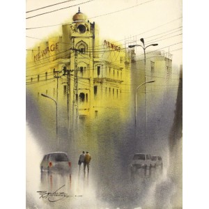 Sarfraz Musawir, 11 x 15 Inch, Watercolor on Paper, Cityscape Painting, AC-SAR-146